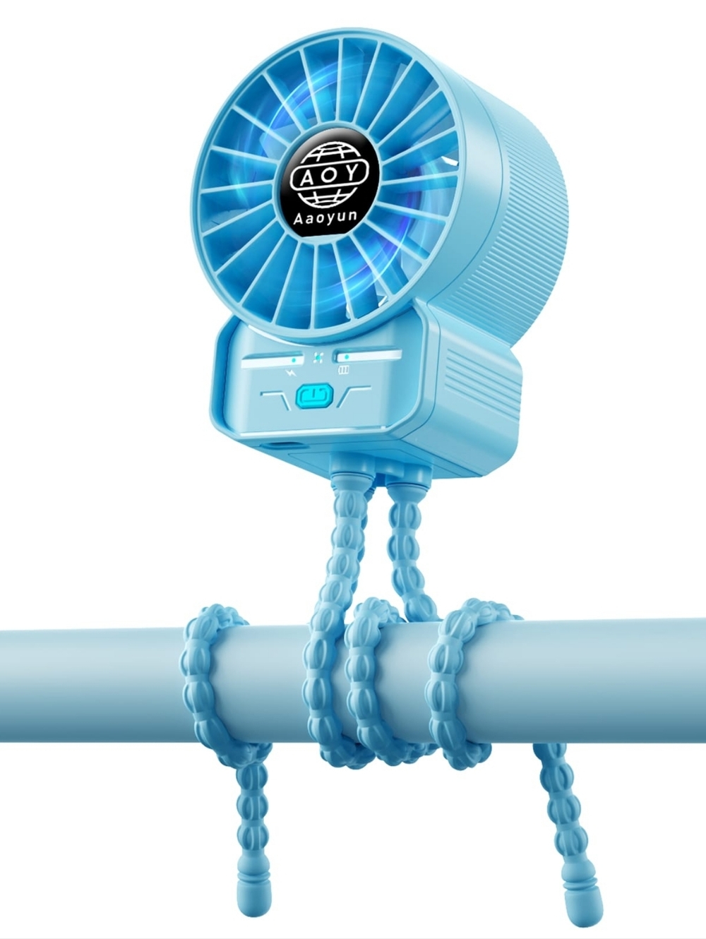 Rechargeable Octopus Fan flexible tripod outdoor indoor use office gym 4 speeds